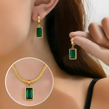 Smaragdikorvakorut onnea tuovat, mukana ilmainen kaulakoru | Rajoitettu tarjous