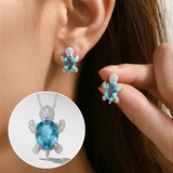 Korvakorut Onnen kilpikonna, mukaan ilmainen kaulakoru | Rajoitettu tarjous