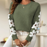 Silke - Pehmeä neulepaita kukkakuviolla