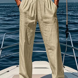 Miesten pellavahousumalli väljällä istuvuudella