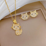 Onnenkissojen korvakorut, mukana ilmainen kaulakoru | Rajoitettu tarjous