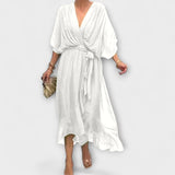 Amoura - V-kaula-chiffon-mekko