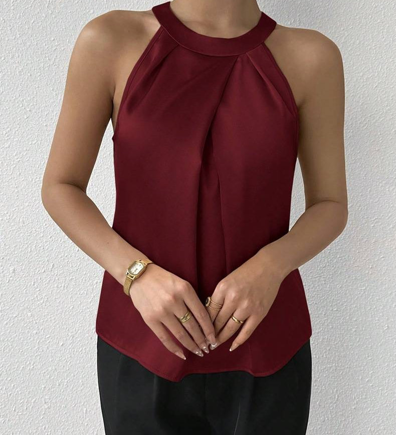 Skye - Tyylikäs olkaimeton satiinipaita