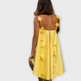 Jordan - Tyylikäs kukkakuvioinen löysä mini-mekko olkaimilla