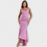 Renske - Elegantti pitkä mekko hienostuneella korsettisuunnittelulla