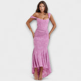 Renske - Elegantti pitkä mekko hienostuneella korsettisuunnittelulla