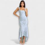 Renske - Elegantti pitkä mekko hienostuneella korsettisuunnittelulla