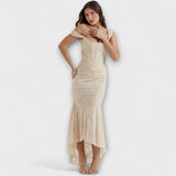 Renske - Elegantti pitkä mekko hienostuneella korsettisuunnittelulla