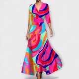 Alma - Tyylikäs Äärmekuvioitu Mekko Naisille