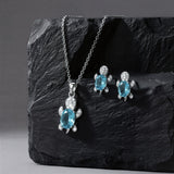 Korvakorut Onnen kilpikonna, mukaan ilmainen kaulakoru | Rajoitettu tarjous