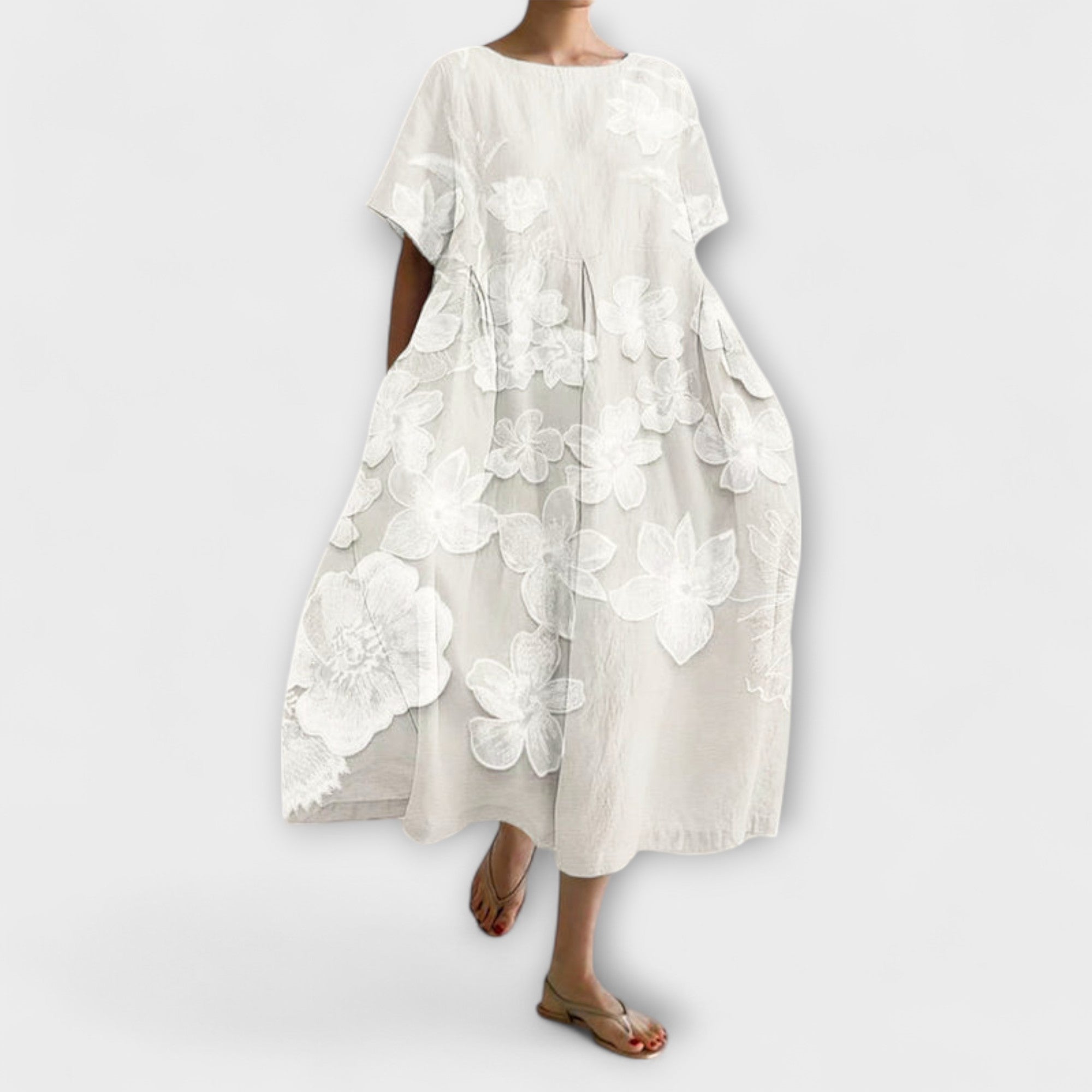 Olivia - Tyylikäs kukkakuvioinen mekko