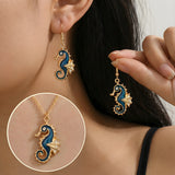 Merihevonen onnenamuleti - korvakorut, mukana ilmainen kaulakoru | Rajoitettu tarjous