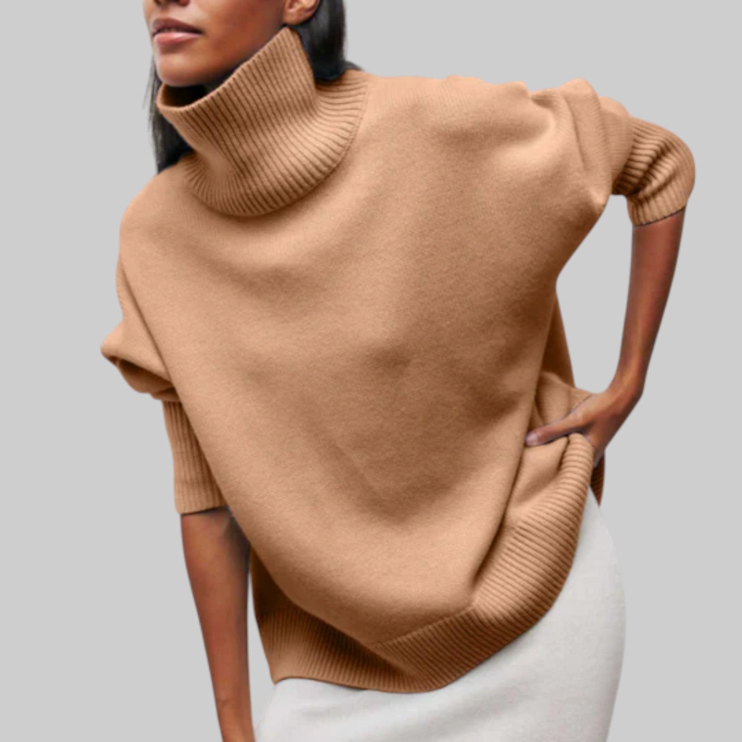 Amélie - Oversize puuvillainen huppari pyöreällä pääntiellä