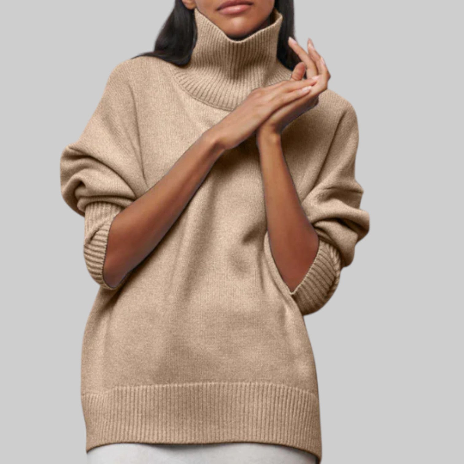 Amélie - Oversize puuvillainen huppari pyöreällä pääntiellä