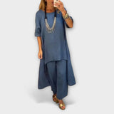 Tabea - Pellavainen puku round neck with cut-out