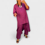 Tabea - Pellavainen puku round neck with cut-out