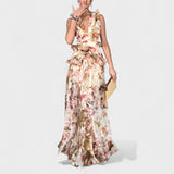 Isabela | Duga kukkivolainen ruffles-mekko