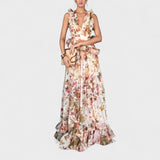 Isabela | Duga kukkivolainen ruffles-mekko