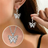 Perhonen onnenkorvakorut, mukana ilmainen kaulakoru | Rajoitettu tarjous