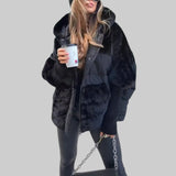 Raven | Moderni puserobomber takki hupulla