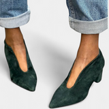 Hazelin paksut korkokengät tummanvihreässä värissä