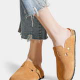 Aubree | Miesten ja naisten samettimoffisaappaat säädettävällä hihnalla