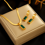 Smaragdikorvakorut onnea tuovat, mukana ilmainen kaulakoru | Rajoitettu tarjous