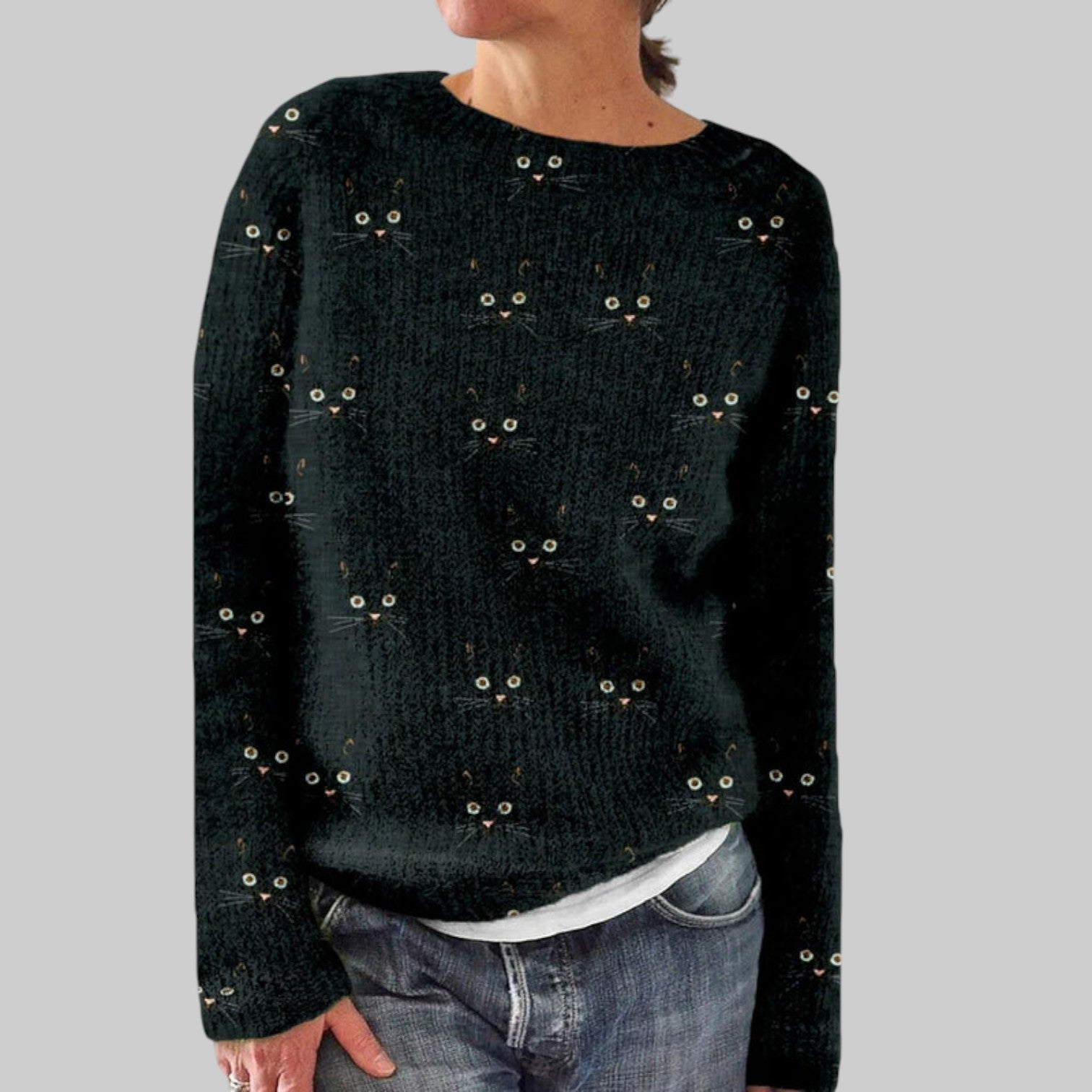 Gato - Mukava t-paita pyöreällä kaula-aukolla ja kissokuvioilla