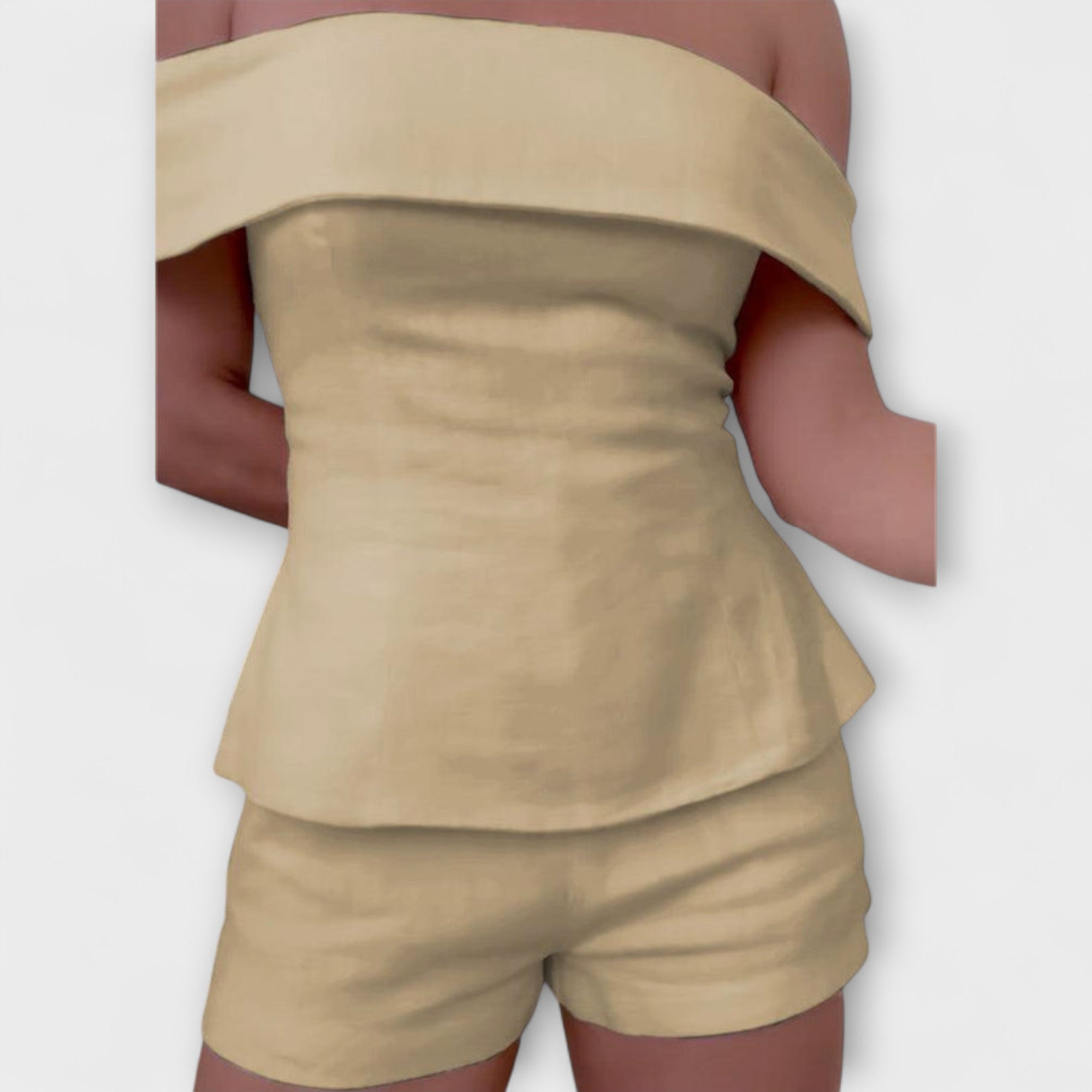 Olivia - Valkoiset puuvilla-lineneet setti kahdelle osalle