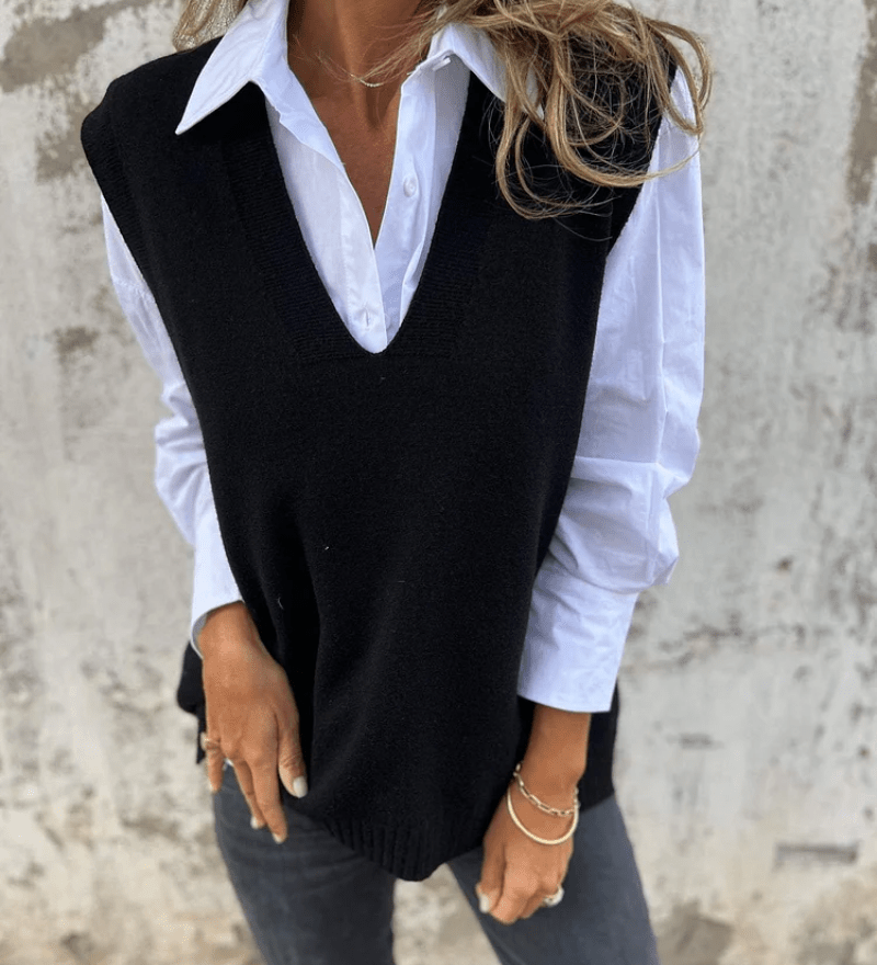 Violaine – Neulottu hihaton neuletakki