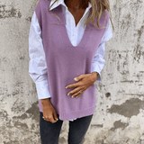 Violaine – Neulottu hihaton neuletakki