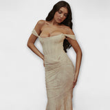 Renske - Elegantti pitkä mekko hienostuneella korsettisuunnittelulla